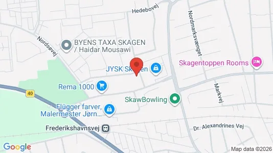 Erhvervslokaler til leje i Skagen - kort over placeringen