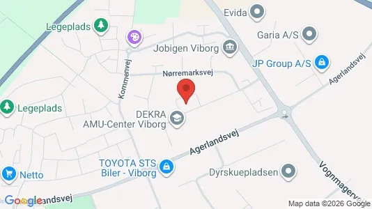 Erhvervslokaler til leje i Viborg - kort over placeringen