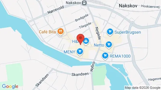 Erhvervslokaler til leje i Nakskov - kort over placeringen