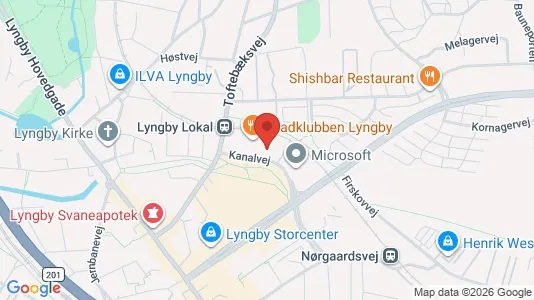 Erhvervslokaler til leje i Kongens Lyngby - kort over placeringen
