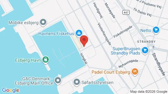 Erhvervslokaler til leje i Esbjerg Centrum - kort over placeringen
