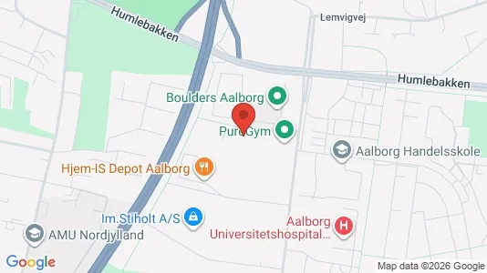 Erhvervslokaler til leje i Aalborg Øst - kort over placeringen