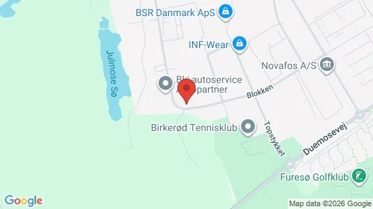 Erhvervslokaler til leje i Birkerød - kort over placeringen