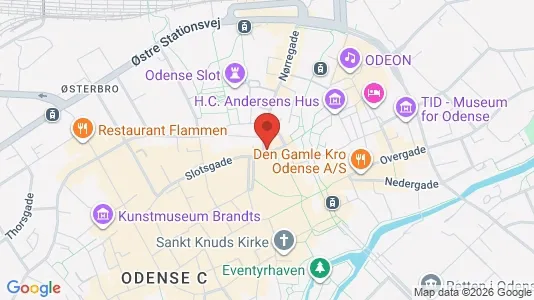 Erhvervslokaler til leje i Odense C - kort over placeringen
