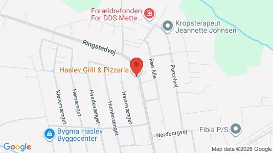 Erhvervslokaler til leje i Haslev - kort over placeringen