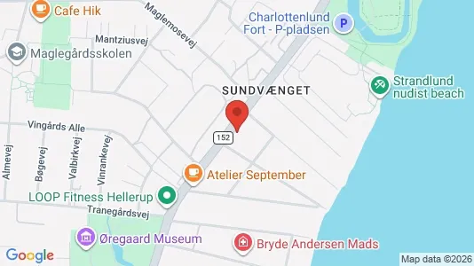 Erhvervslokaler til leje i Hellerup - kort over placeringen