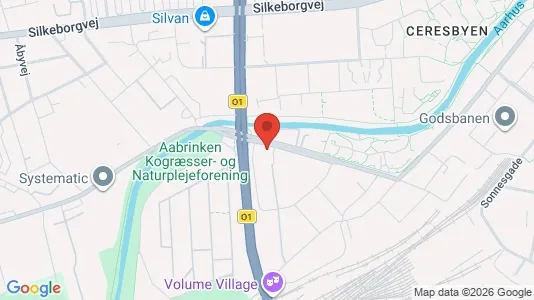 Erhvervslokaler til leje i Århus C - kort over placeringen