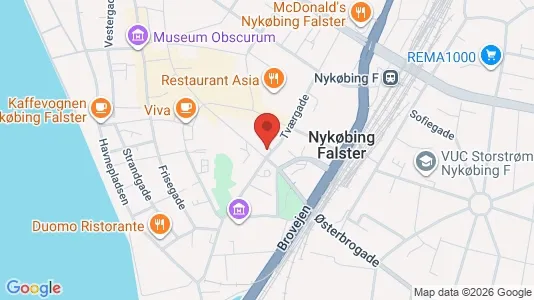 Erhvervslokaler til leje i Nykøbing Falster - kort over placeringen