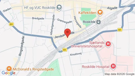 Erhvervslokaler til leje i Roskilde - kort over placeringen