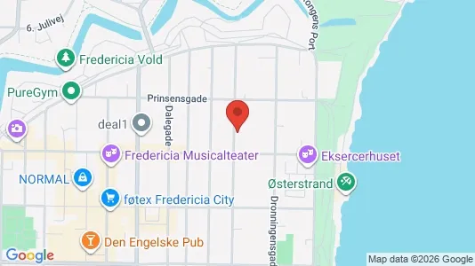 Erhvervslokaler til leje i Fredericia - kort over placeringen