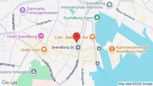 Erhvervslokaler til leje i Svendborg - kort over placeringen