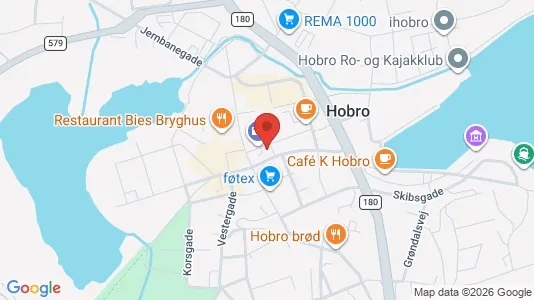 Erhvervslokaler til leje i Hobro - kort over placeringen