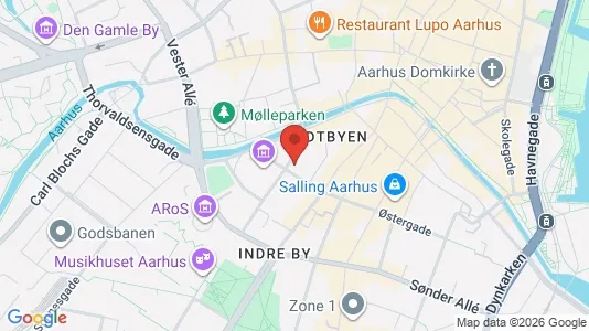Erhvervslokaler til leje i Århus C - kort over placeringen