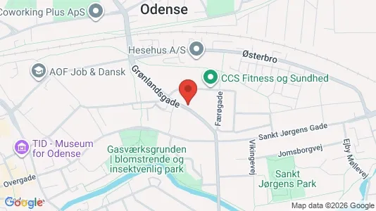 Erhvervslokaler til leje i Odense C - kort over placeringen