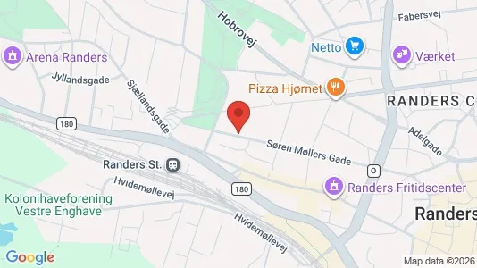 Erhvervslokaler til leje i Randers C - kort over placeringen
