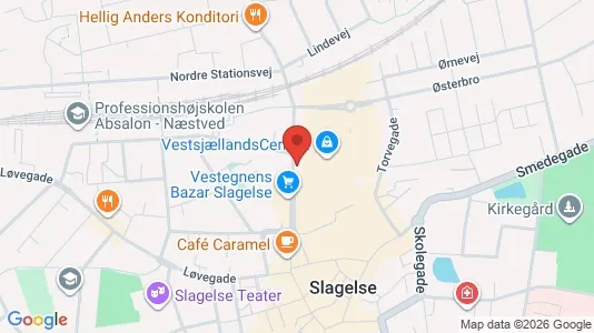 Erhvervslokaler til leje i Slagelse - kort over placeringen