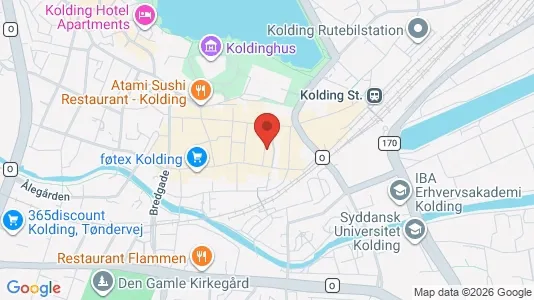 Erhvervslokaler til leje i Kolding - kort over placeringen