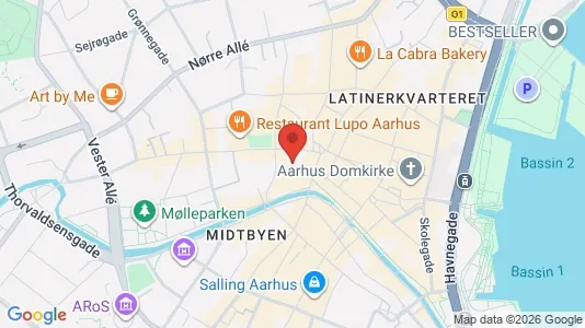 Erhvervslokaler til leje i Århus C - kort over placeringen