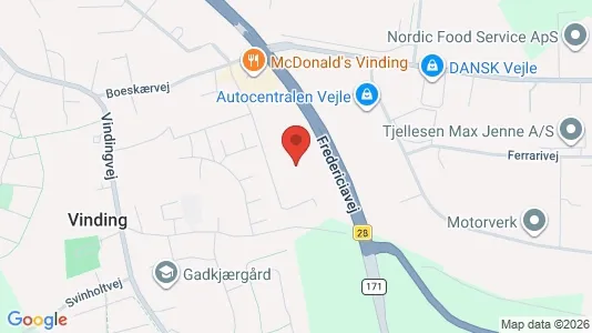 Erhvervslokaler til leje i Vejle Centrum - kort over placeringen