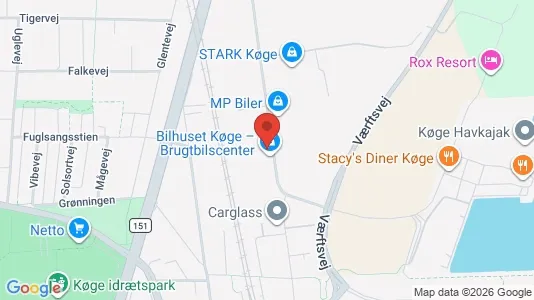 Erhvervslokaler til leje i Køge - kort over placeringen