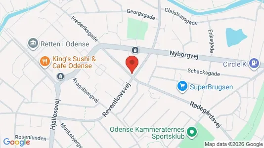Erhvervslokaler til leje i Odense C - kort over placeringen