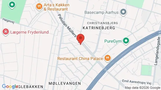 Erhvervslokaler til leje i Århus V - kort over placeringen