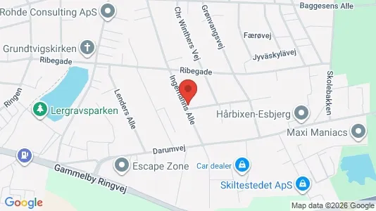 Erhvervslokaler til leje i Esbjerg Centrum - kort over placeringen