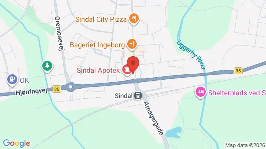 Erhvervslokaler til leje i Sindal - kort over placeringen