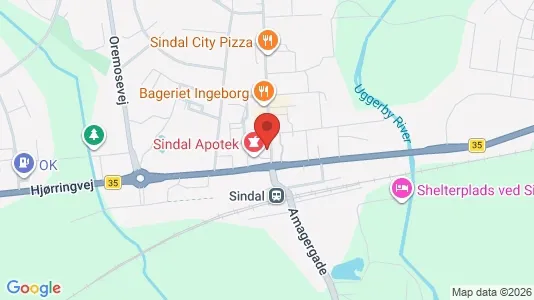 Erhvervslokaler til leje i Sindal - kort over placeringen