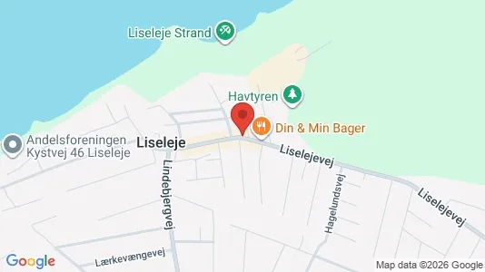 Erhvervslokaler til leje i Liseleje - kort over placeringen