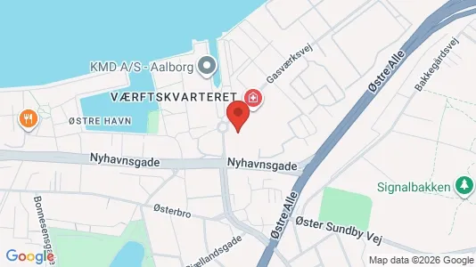 Erhvervslokaler til leje i Aalborg Centrum - kort over placeringen