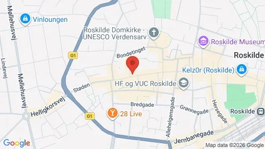 Erhvervslokaler til leje i Roskilde - kort over placeringen