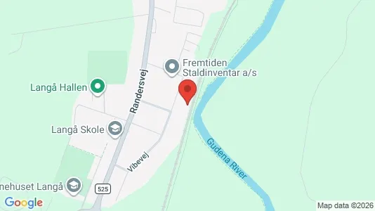 Lagerlokaler til leje i Langå - kort over placeringen