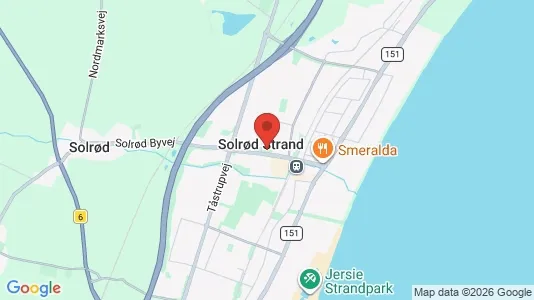 Butikslokaler til leje i Solrød Strand - kort over placeringen