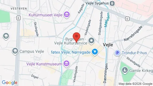 Erhvervslokaler til leje i Vejle Centrum - kort over placeringen