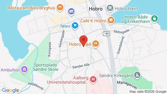 Erhvervslokaler til leje i Hobro - kort over placeringen