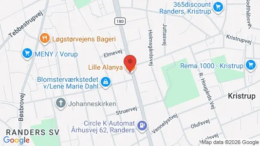 Erhvervslokaler til leje i Randers NV - kort over placeringen