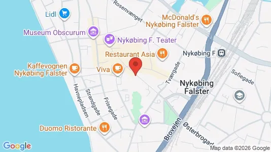 Erhvervslokaler til leje i Nykøbing Falster - kort over placeringen