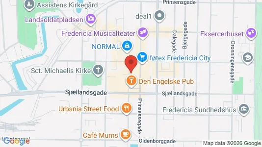 Erhvervslokaler til leje i Fredericia - kort over placeringen