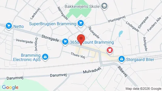 Erhvervslokaler til leje i Bramming - kort over placeringen