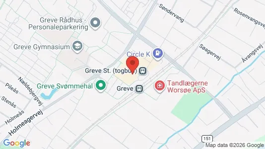 Erhvervslokaler til leje i Greve - kort over placeringen