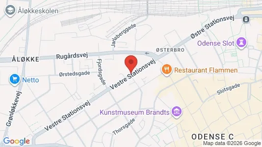 Erhvervslokaler til leje i Odense C - kort over placeringen