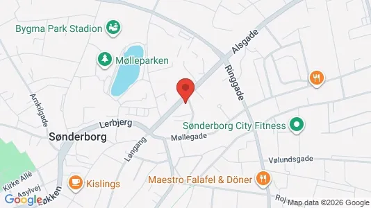 Erhvervslokaler til leje i Sønderborg - kort over placeringen