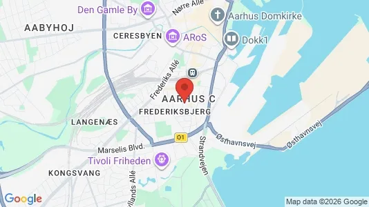 Restaurantlokaler til leje i Århus C - kort over placeringen
