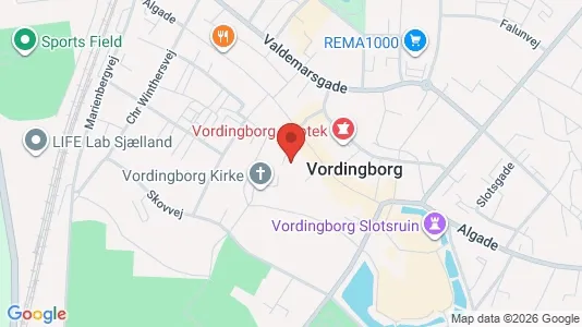 Kontorlokaler til leje i Vordingborg - kort over placeringen