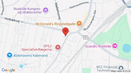 Kontorlokaler til leje i Roskilde - kort over placeringen