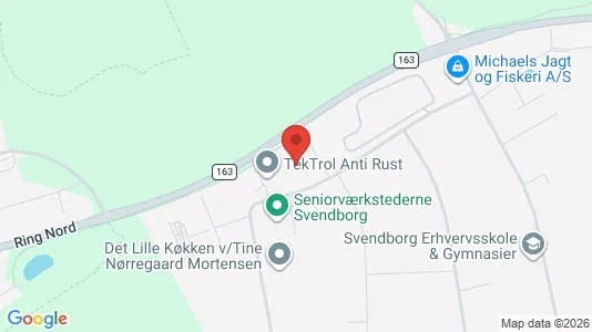 Erhvervslokaler til leje i Svendborg - kort over placeringen