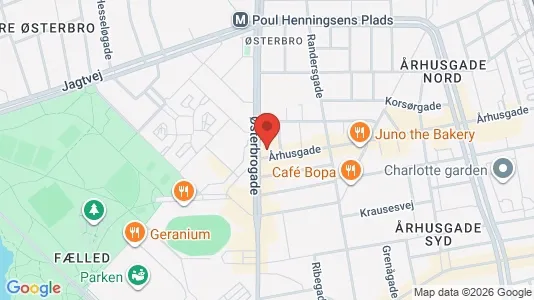 Erhvervslokaler til leje i Østerbro - kort over placeringen