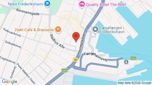 Erhvervslokaler til leje i Frederikshavn - kort over placeringen