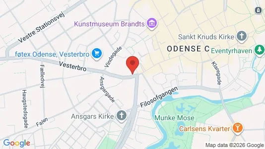 Kontorlokaler til leje i Odense C - kort over placeringen